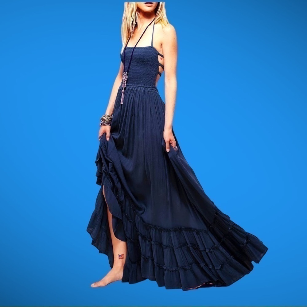 Nwot Summer‎ Navy maxi dress by R Vivimos Sz 8-10